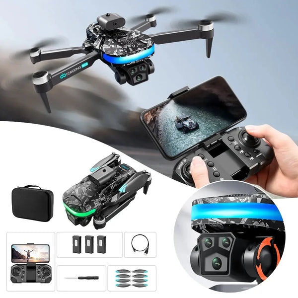 Drone Professionnel V182 avec Trois Caméras 8K HD, Évitement d'Obstacles, Pliable, Télécommande, Quadrirotor, Jouet, Nouveauté 2024 Gadget Gourou