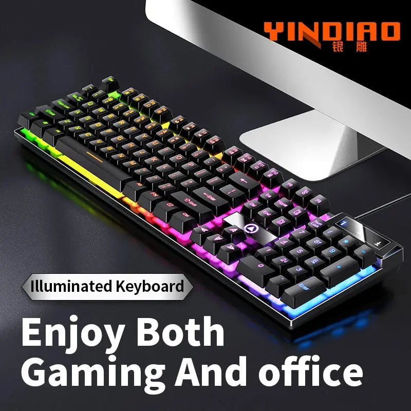 Clavier de jeu YINDIAO avec fil pour PC bureau portable Gadget Gourou