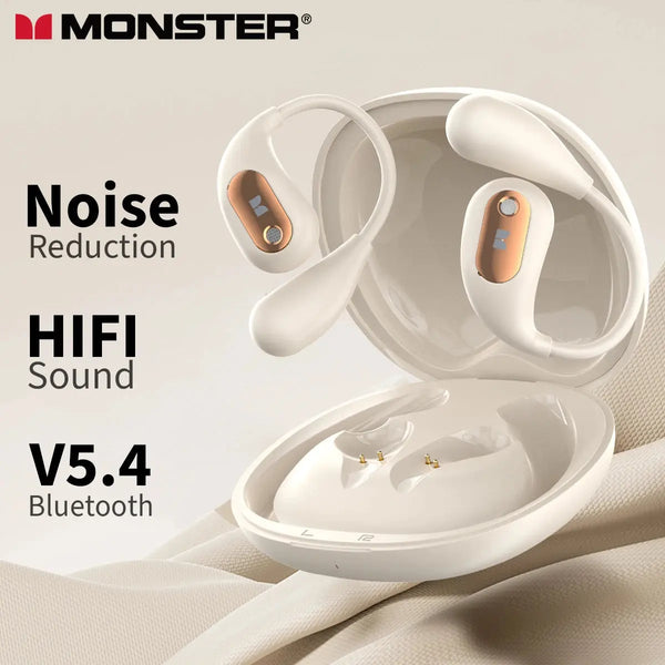 Monster-Écouteurs Bluetooth 5.3 à conduction Sophia, oreille ouverte, véritable téléphone de sauna sans fil, casque de sport, HD, réduction du bruit des appels, AC210 TWS Gadget Gourou