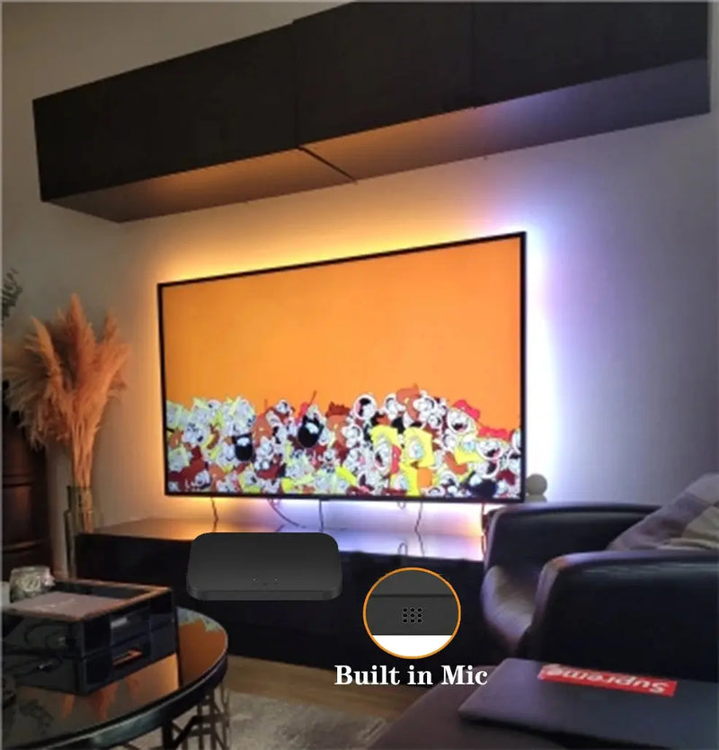 Éclairage LED Ambiant Intelligent pour TV avec Synchronisation HDMI 2.0 - Kit de Bandes Lumineuses Wi-Fi Contrôlées par Alexa et Google Assistant Gadget Gourou