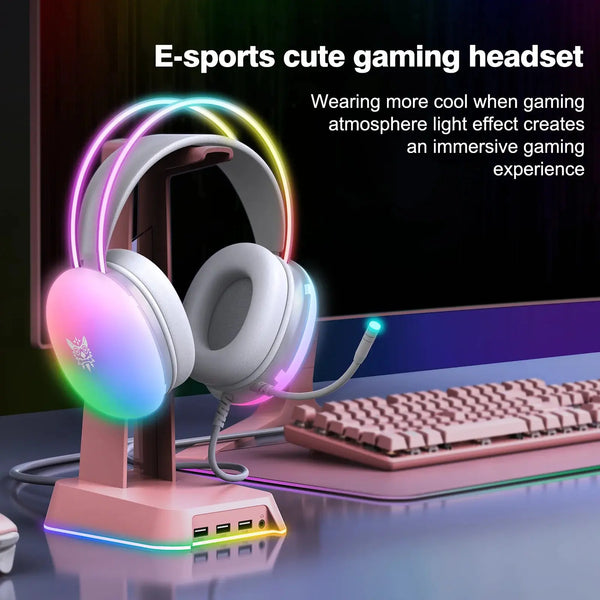 Casque de jeu ONIKUMA 2024 avec lumières RGB pour joueur PC Gadget Gourou