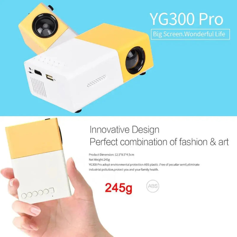 YG300-Projecteur intelligent LED HD 4K, 800 lumens, mise au point automatique, WiFi, Bluetooth, pour home cinéma, vidéo portable en plein air Gadget Gourou