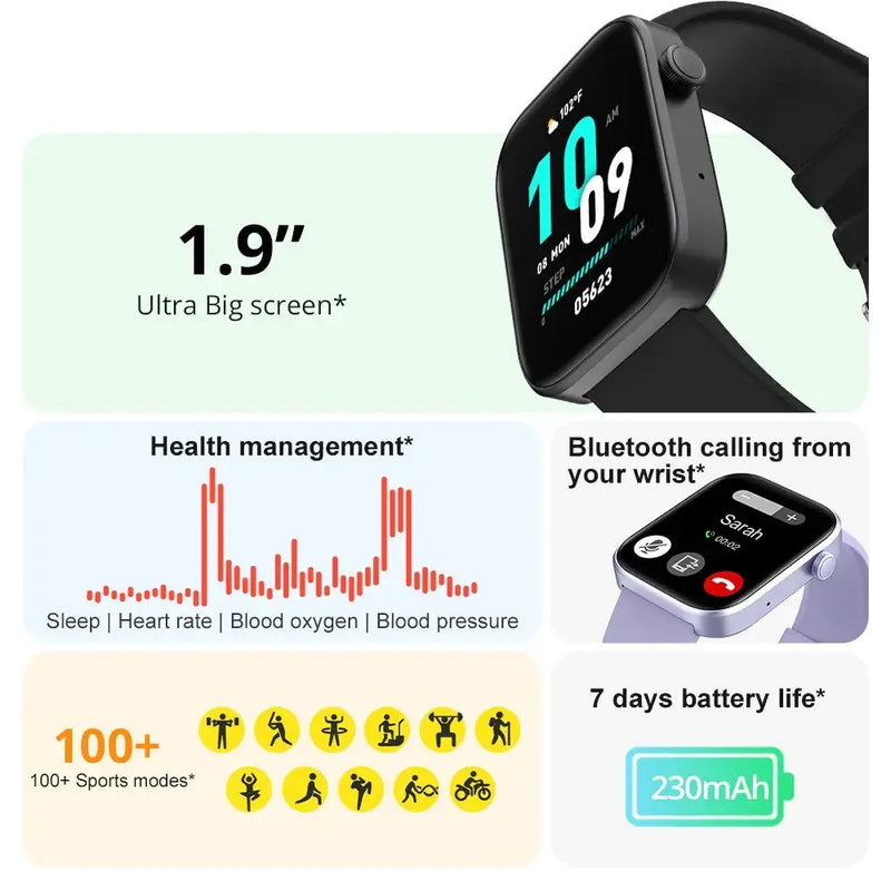 COLMI P71 Smartwatch Voix Appels Santé IP68 Étanche Notifications Smart Assistant Gadget Gourou