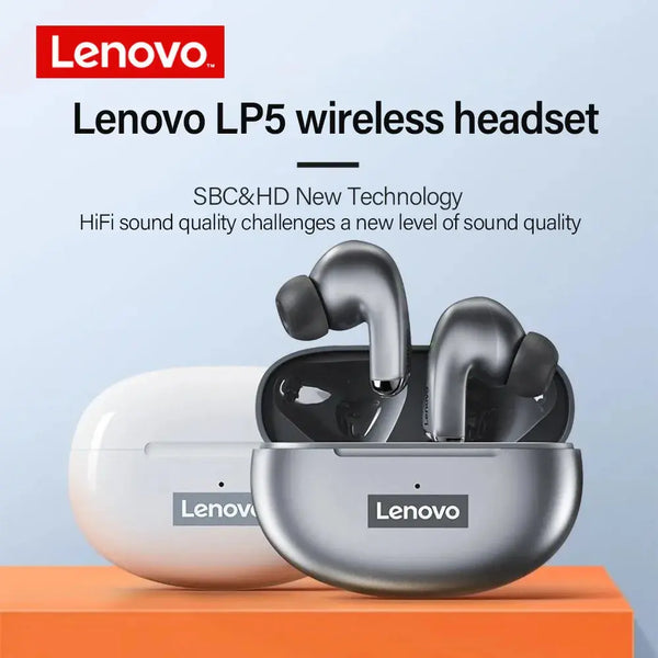 Lenovo – écouteurs sans fil Bluetooth LP5, oreillettes hi-fi, musique, avec micro, casque d'écoute étanche pour sport, 100% d'origine, nouveauté, 2021 Gadget Gourou