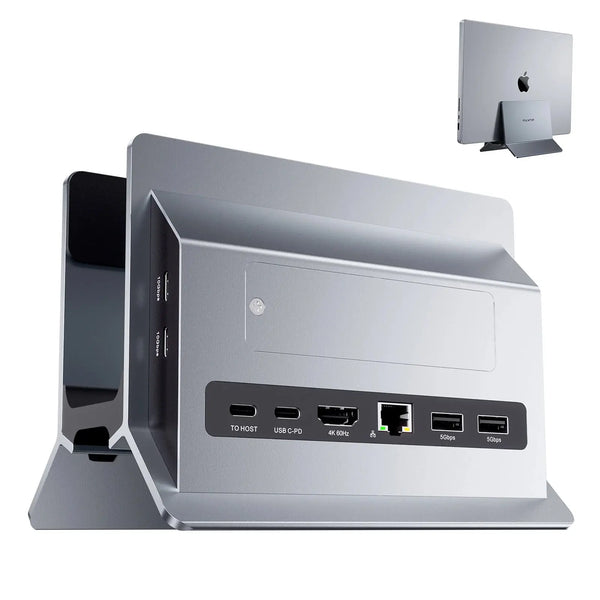 Station d'accueil verticale pour MacBook, station d'accueil pour Mac mini avec boîtier M.2 NVMe compatible avec MacBook Pro/Air, ordinateur portable Windows Gadget Gourou